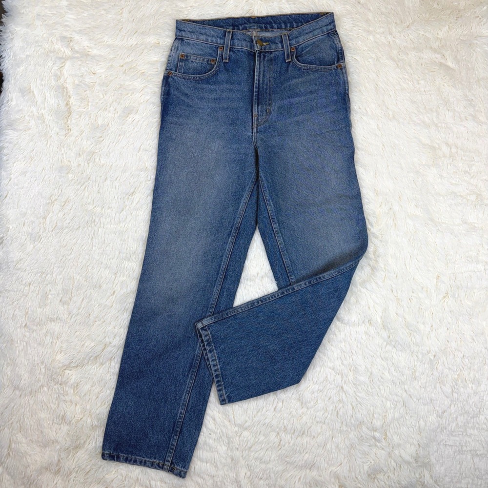 NWOT B Sides Straight Leg Jeans Womens 26 Blue High Rise Cotton Made in USA